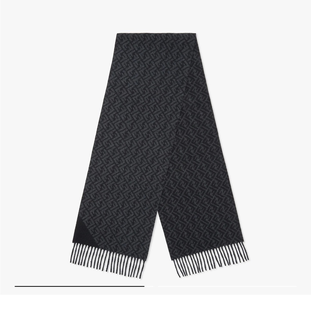 Fendi rectangular wool scarf w FF logo Brand New w box/tags/dust Made in Italy